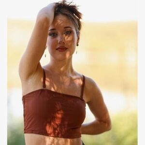 Younique Strapless Bandeau Swim Suit Top or  Tube Top Or Bralette in Deep Brown